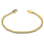 1/2ct TW Diamond S Link Tennis Bracelet // Yellow Plated Sterling Silver // 7.5 in