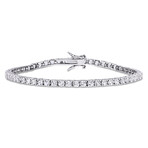 8 1/4ct Created White Sapphire Tennis Bracelet // Sterling Silver // 7 in