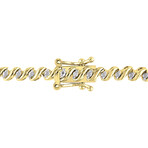 1/2ct TW Diamond S Link Tennis Bracelet // Yellow Plated Sterling Silver // 7.5 in