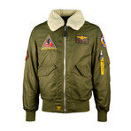 Top Gun® Men's "Atlantic Fleet" Nylon Jacket // Olive (XS)