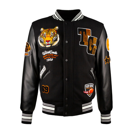 Top Gun® "Wildcats" Varsity Jacket // Black (XS)