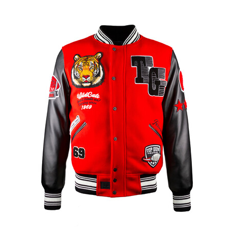 Top Gun® "Wildcats" Varsity Jacket // Red (XS)