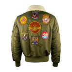 Top Gun® Men's "Atlantic Fleet" Nylon Jacket // Olive (XS)