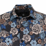 Button Up Shirt // Nigel Everything Roses Coal (XS)