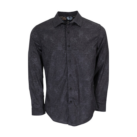 Button Up Shirt // Nigel Paisley Swirl Black (XS)