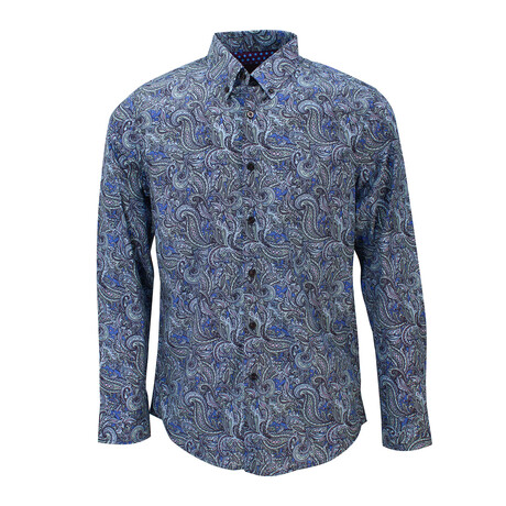 Button Up Shirt // Mitchell Paisley Goal Ocean (XS)