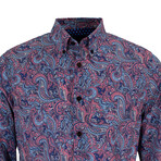 Button Up Shirt // Mitchell Paisley Goal Strawberry (XS)