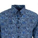 Button Up Shirt // Mitchell Paisley Goal Ocean (XS)