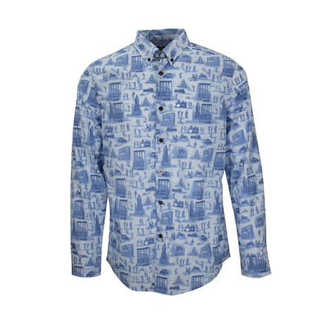 Button Up Shirt // Morris Roaring Toile Blue (XS)