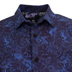 Button Up Shirt // Nigel Paisley Swirl Navy (XS)