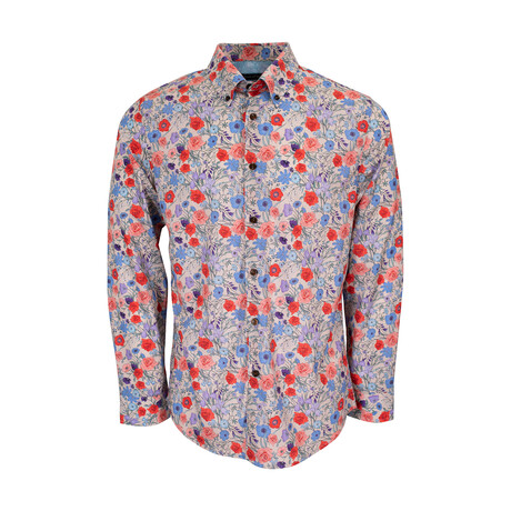 Button Up Shirt // Morris Rose Floral Pumice (XS)