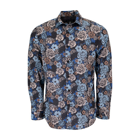 Button Up Shirt // Nigel Floral Stone Blue (XS)