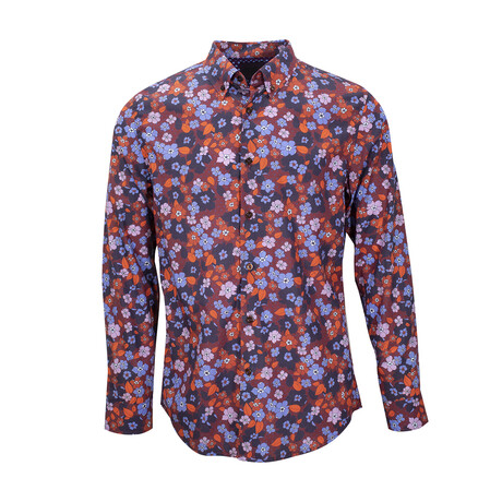 Button Up Shirt // Mitchell Heist Floral Burgundy (XS)