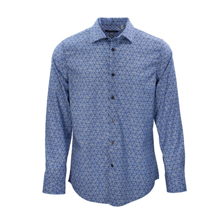 Button Up Shirt // Nigel Artdeco Blue (XS)