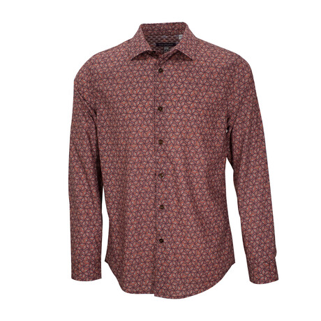 Button Up Shirt // Nigel Artdeco Wine (XS)