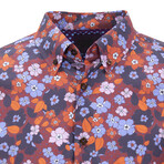 Button Up Shirt // Mitchell Heist Floral Burgundy (XS)