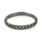 GUN-IP-S.STEEL BRUSHED 10MM-CURB 8+0.75"-BRACELET (8+0.75 INCHES)