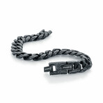 BLACK-IP-S.STEEL SPECIAL-FINISH 11MM-CURB-LINK 8+0.5"-BRACELET (8+0.5 INCHES)