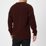 Crewneck Knit Sweater // Brown (M)