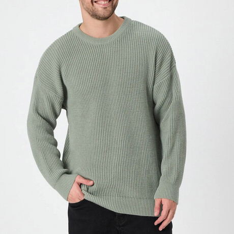 Crewneck Knit Sweater // Light Green (S)