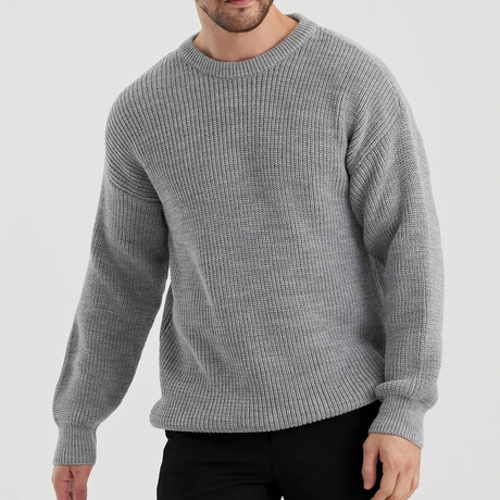 Crewneck Knit Sweater // Gray (S)