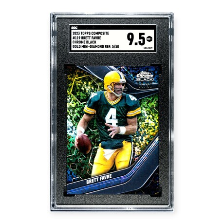 Brett Favre // 2023 Topps Composite Chrome Black Gold Mini-Diamond Refractor // #5/50 // SGC 9.5 Mint+