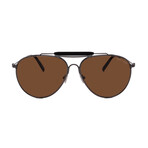 Men's Tom Ford FT0995/S 08E Aviator Sunglasses // Gunmetal + Brown