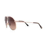 Men's Tom Ford FT0825/S 28F Aviator Sunglasses // Gold + Brown Gradient