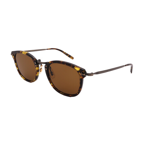 Men's Oliver Peoples OV5350S 170053 Round Sunglasses // Havana Tortoise + Green