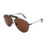 Men's Tom Ford FT0995/S 08E Aviator Sunglasses // Gunmetal + Brown