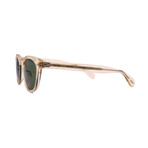 Men's Oliver Peoples OV5036SF 109452 Round Sunglasses // Yellow Clear Translucent + Green