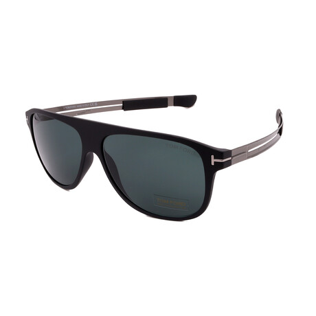 Men's Tom Ford FT0880/S 02V Square Sunglasses // Matte Black + Grey