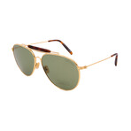 Men's Tom Ford FT0995/S 30N Aviator Sunglasses // Light Gold + Green