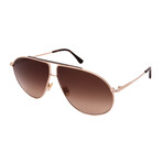 Men's Tom Ford FT0825/S 28F Aviator Sunglasses // Gold + Brown Gradient