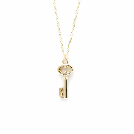 Tiffany & Co. // 18k Rose Gold Tiffany Keys Pendant Necklace // 15.94" // Store Display