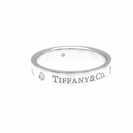 Tiffany & Co. // Platinum Flat Diamond Ring // Ring Size: 7 // Store Display