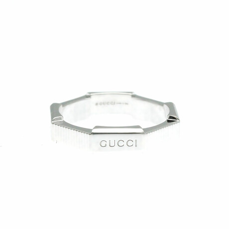 Gucci // 18k White Gold Link Toe Ring // Ring Size: 9 // Store Display