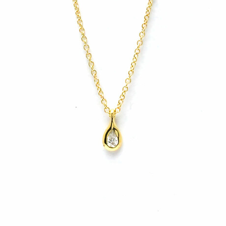 Tiffany & Co. // 18k Yellow Gold By The Yard Pear Shape Diamond Necklace // 16.14" // Store Display