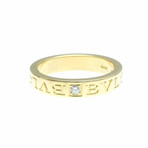 Bulgari // 18k Yellow Gold Double Logo Diamond Ring // Ring Size: 6.5 // Store Display