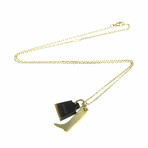 Hermes // 18k Yellow Gold Plating + Buffalo Horn Amulette Maroquinier Necklace // 17.32"-19.29" // Store Display