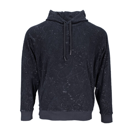 Howard Paisley Towel Hoodie // Black (EU S/US XS)