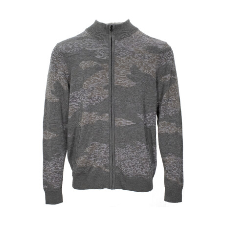 Carlo Merino Camo Full Zip Sweater // Moss (EU S/US XS)