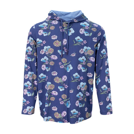 Horatio Spaced Floral Hoodie // Navy (EU S/US XS)