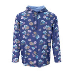 Horatio Spaced Floral Hoodie // Navy (EU S/US XS)