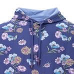 Horatio Spaced Floral Hoodie // Navy (EU S/US XS)