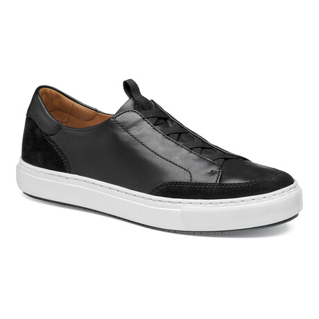 Anson Stretch Lace-To-Toe Leather & Suede Sneaker // Black (8)