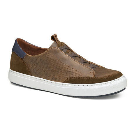 Anson Stretch Lace-To-Toe Leather & Suede Sneaker // Brown (8)