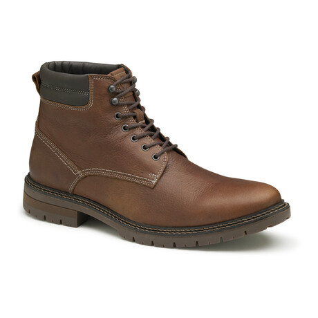 Kipton Plain Toe Leather Boots // Dark Tan (8)