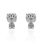 14K White Gold Diamond Stud Earrings I // New