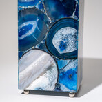 Genuine Square Blue Agate Desk Lamp Set from Brazil // 13" // 10.4 lbs Each